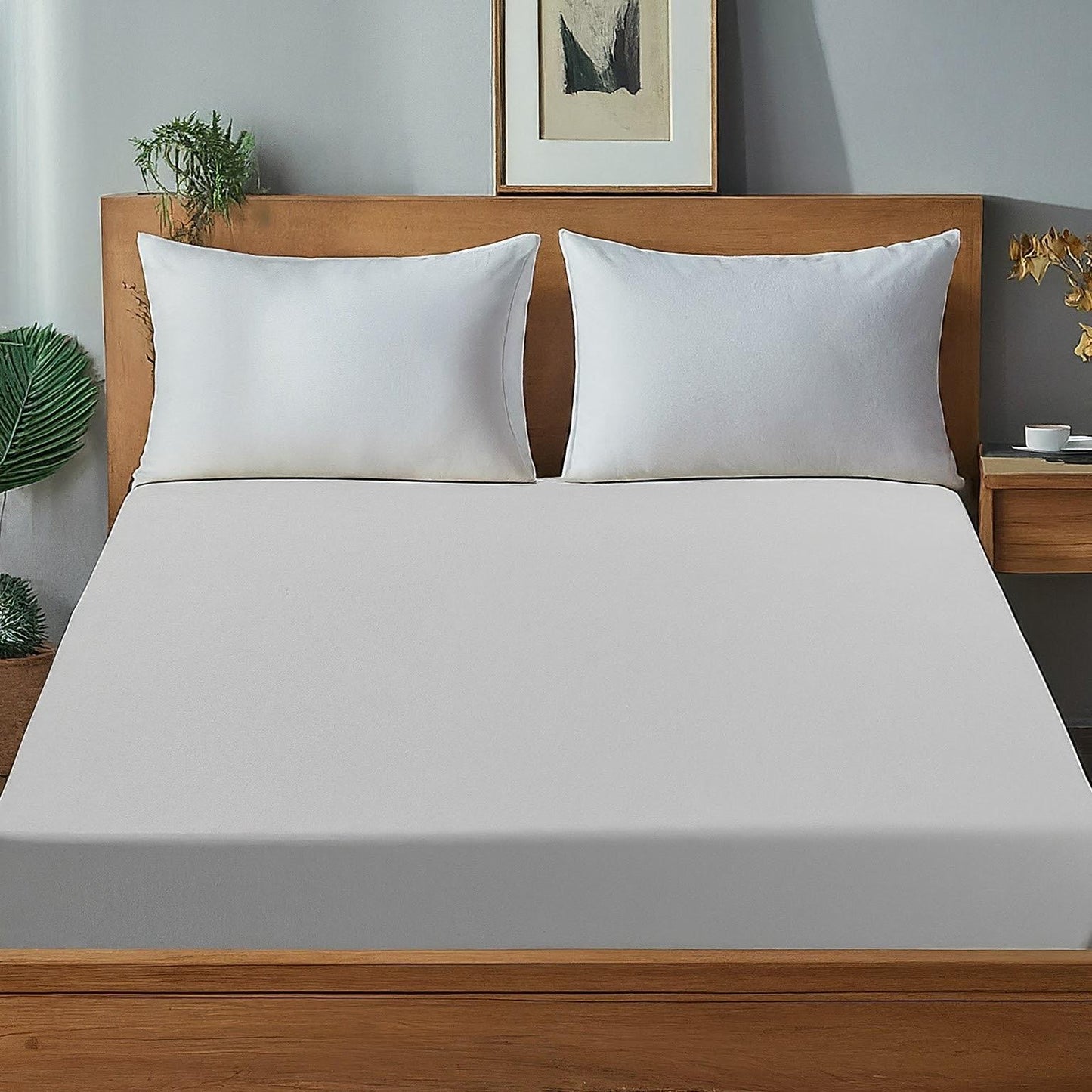 Cotton bed sheet set (available in 3 colours)