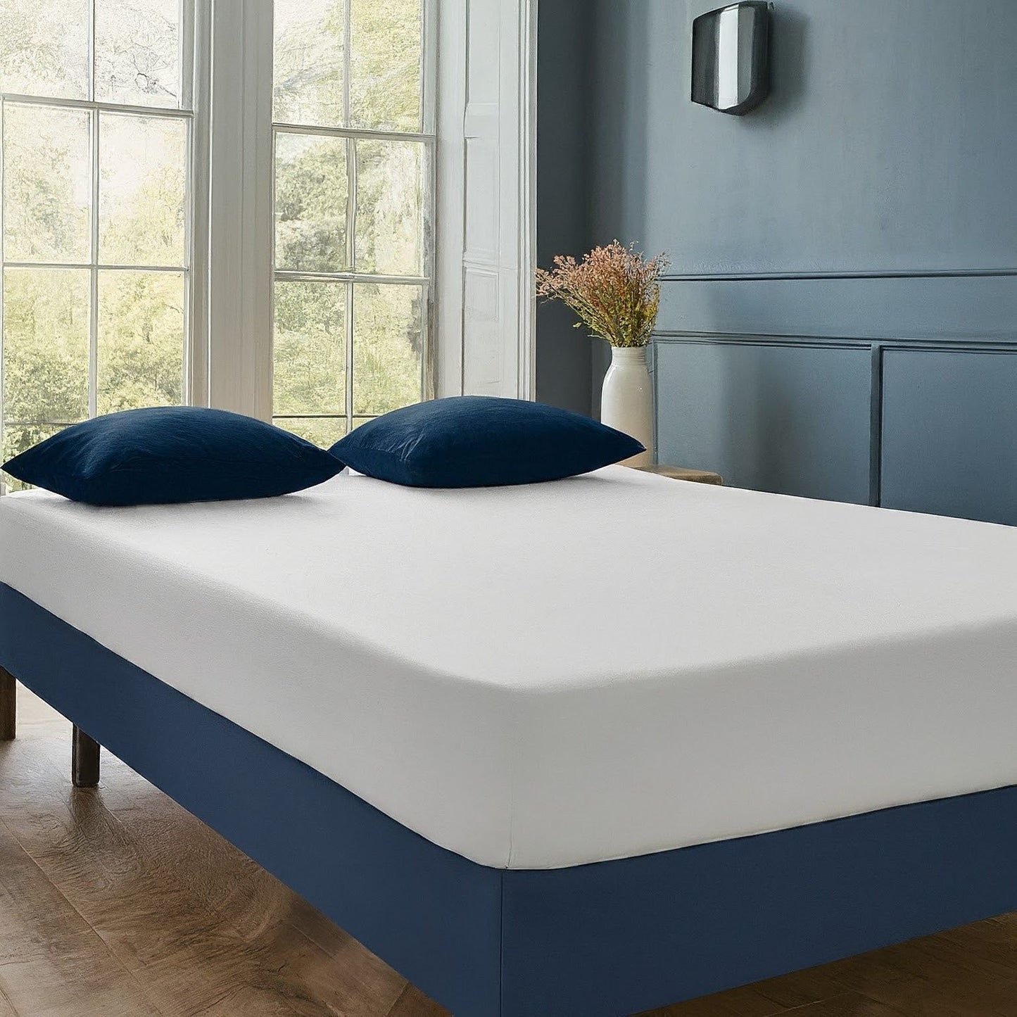 Official navy bedsheet set (one fitted bedsheet with two pillowcases)