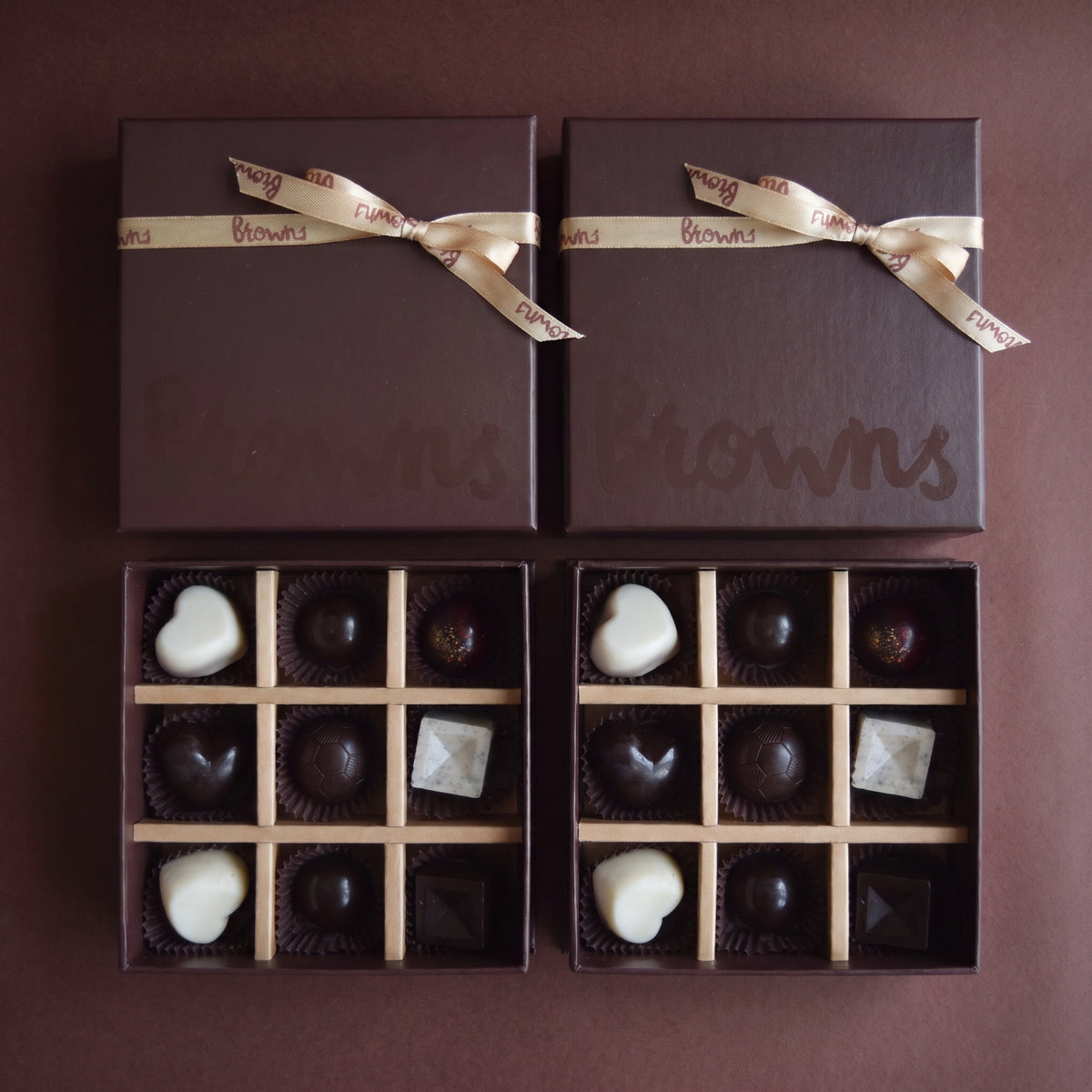 Two boxes (9x2) of Handcrafted Chocolates