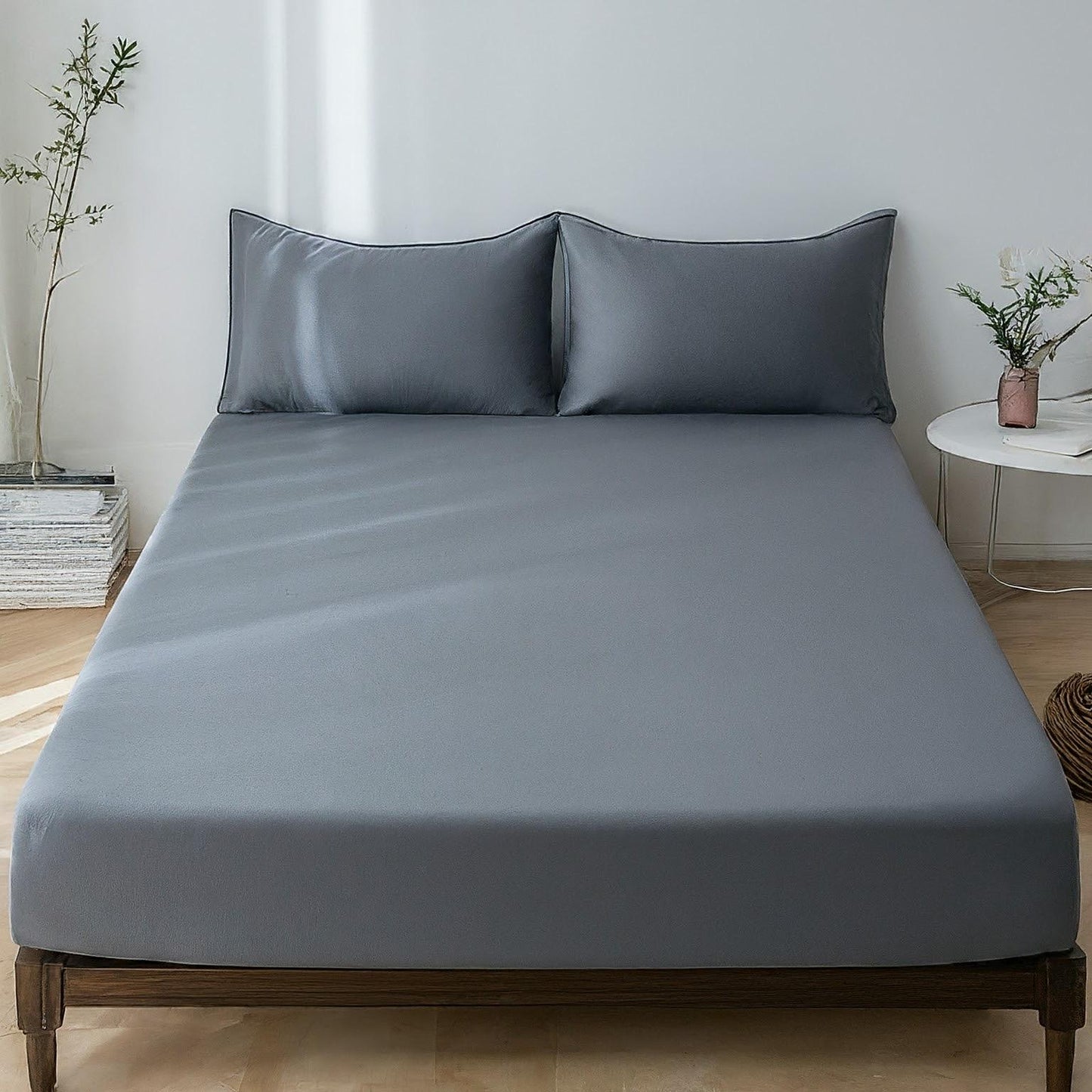 Cotton bed sheet set (available in 3 colours)