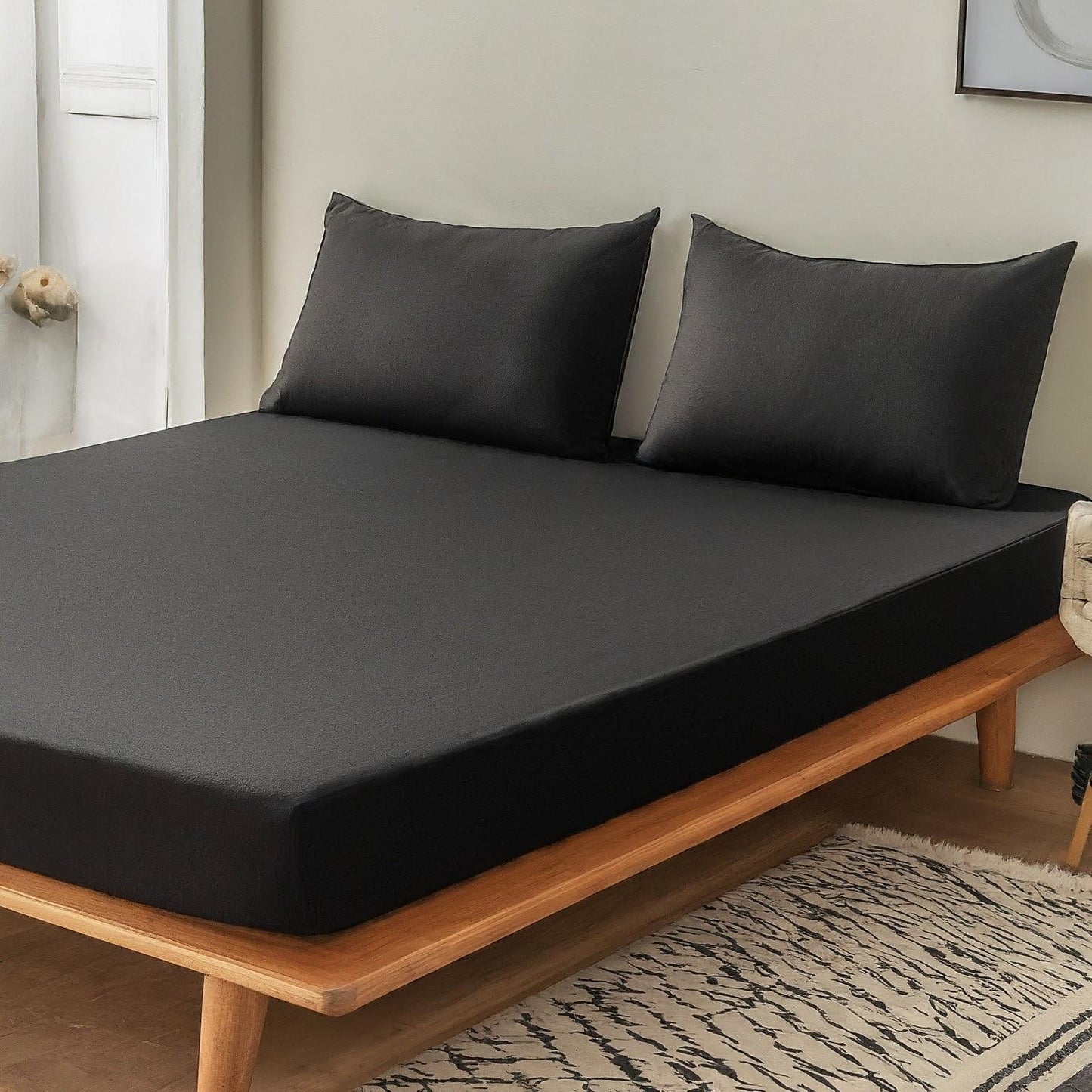 Cotton bed sheet set (available in 3 colours)