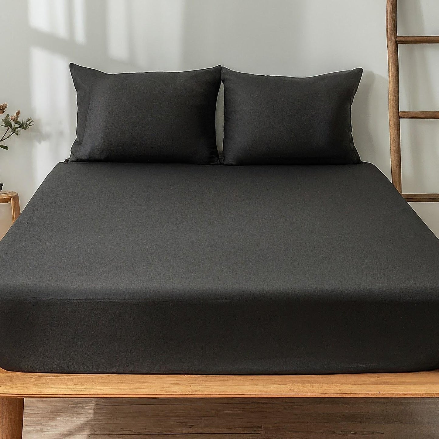 Cotton bed sheet set (available in 3 colours)