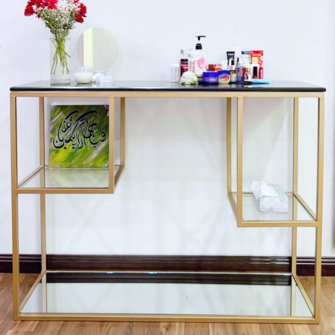 Three shelf console